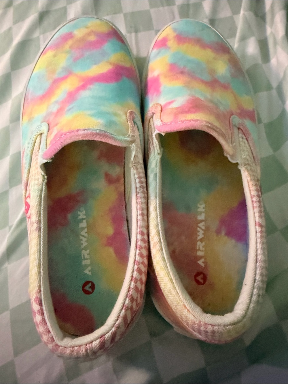 Airwalk Kids Pastel Tie-Dye Slip-On Sneakers in Pink, Yellow, Blue